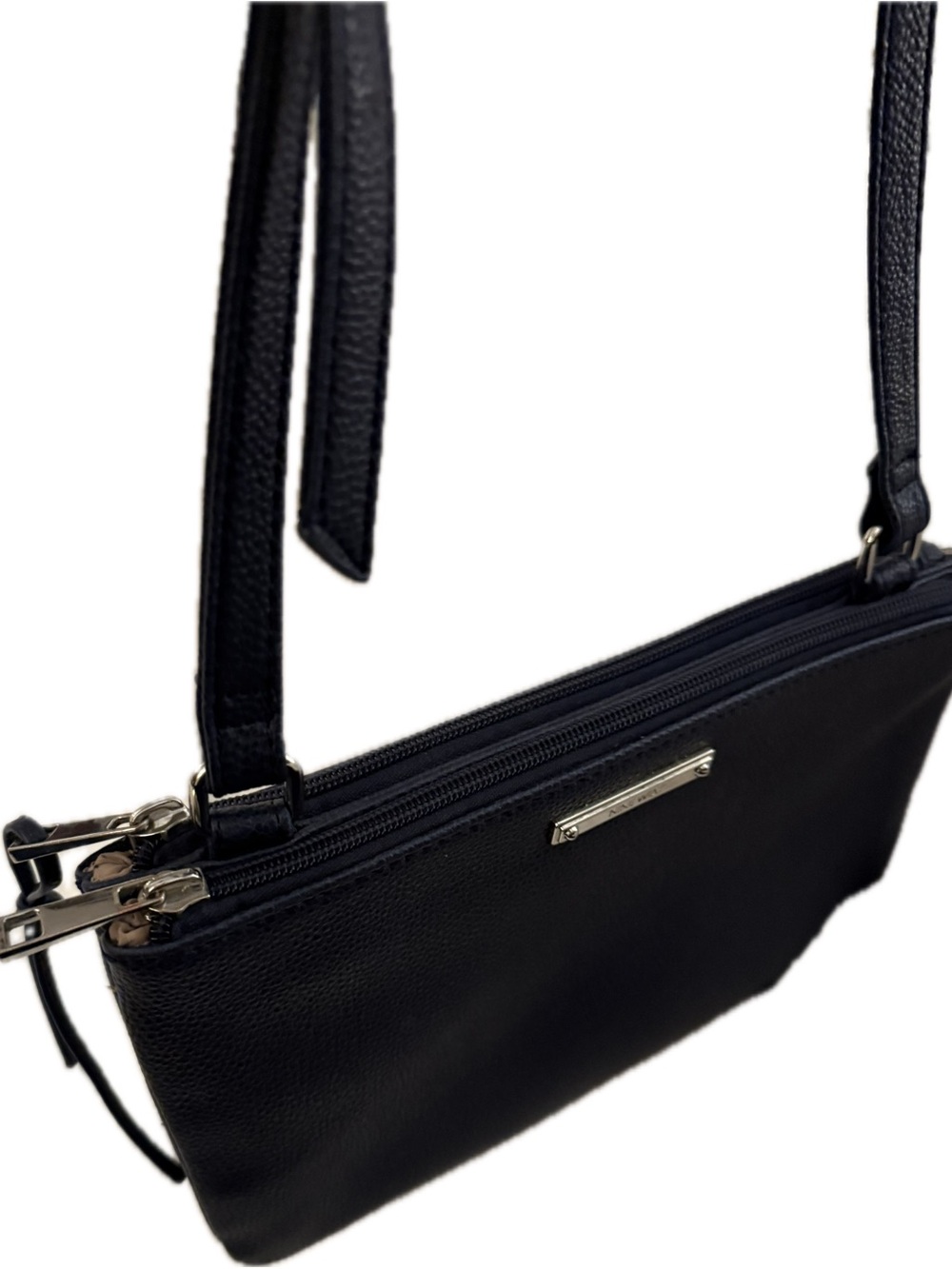 Nine West Blue Faux-Leather Crossbody Bag with Silver Accents EUC